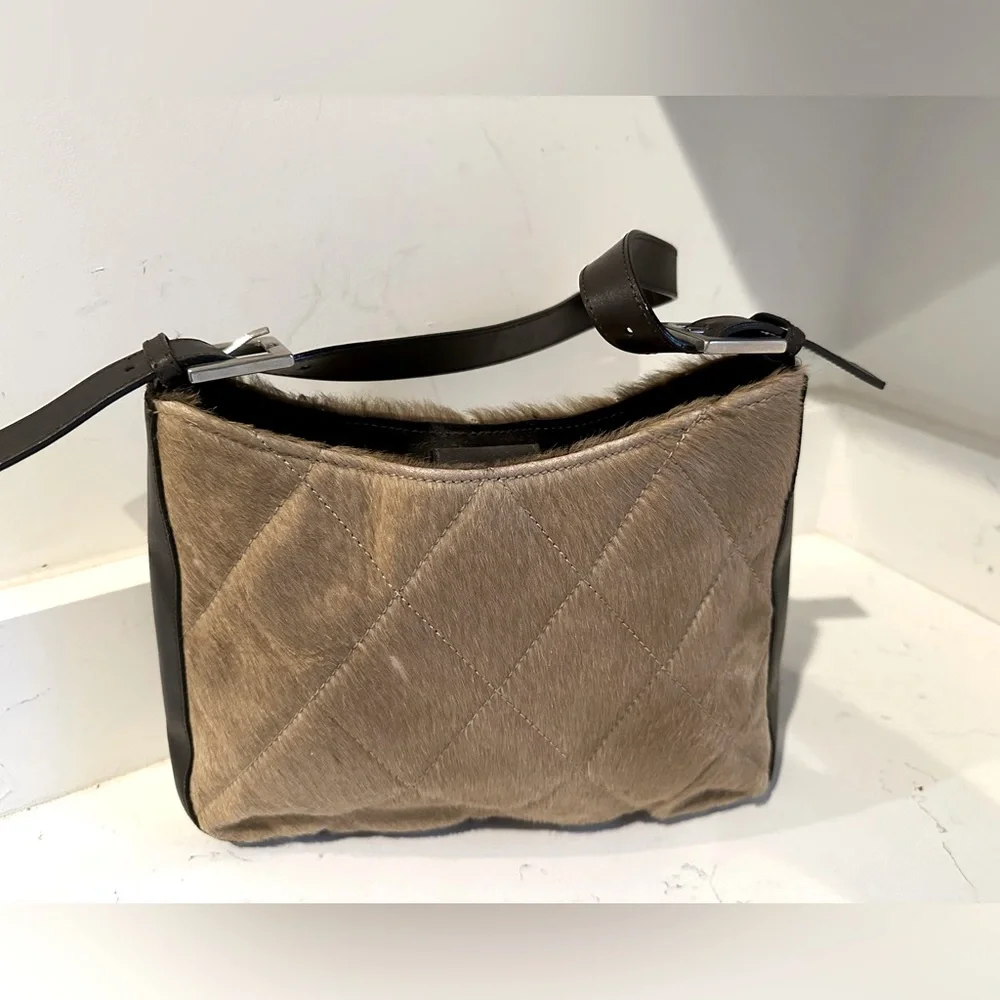 Saks Fifth Avenue Fur and leather Handbag - Picture 2 of 7
